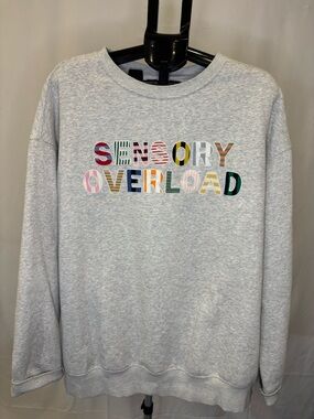 Grey "Sensory Overload" Graphic Crewneck Sweatshirt